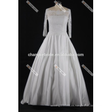El vestido de boda más nuevo del vestido de boda 2017 de los vestidos de boda elegantes del cordón de la manga larga viste el vestido nupcial